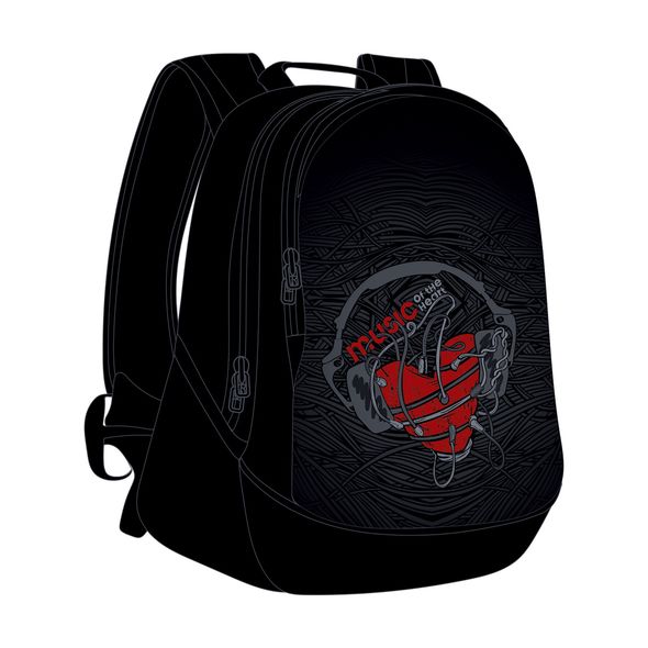 Рюкзак Hatber STREET -Music of the heart- 30х42х20 см полиэстер 2 отделения, 3 кармана и 1 потайной на спинке, с USB-выходом , 